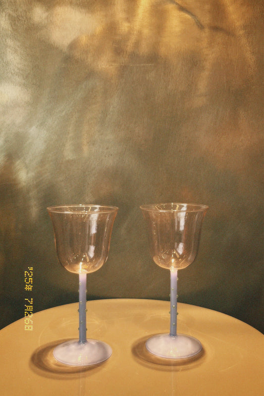 &Klevering - Lot de 2 verres à vin à pois roses